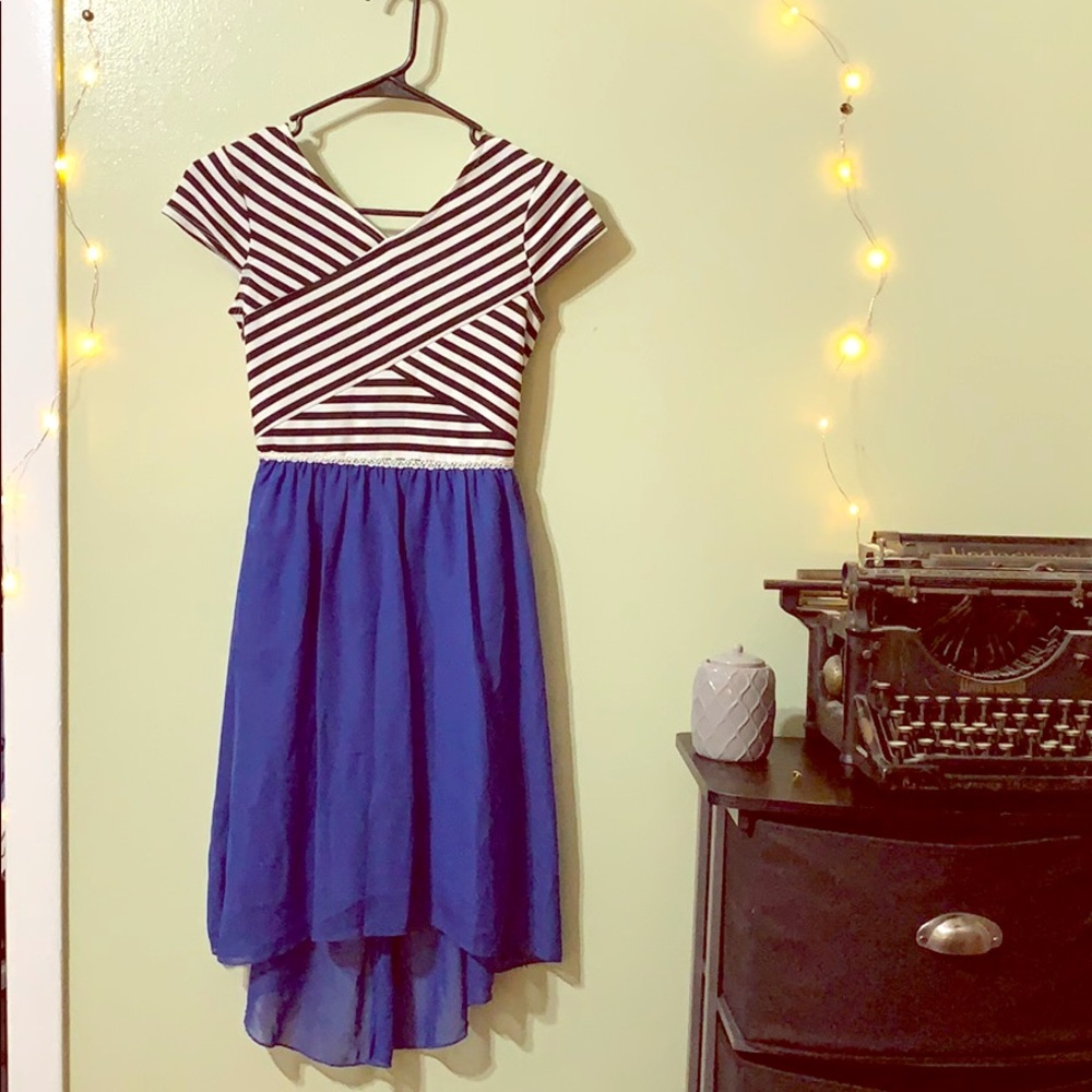 Black, White & Cobalt Blue dress